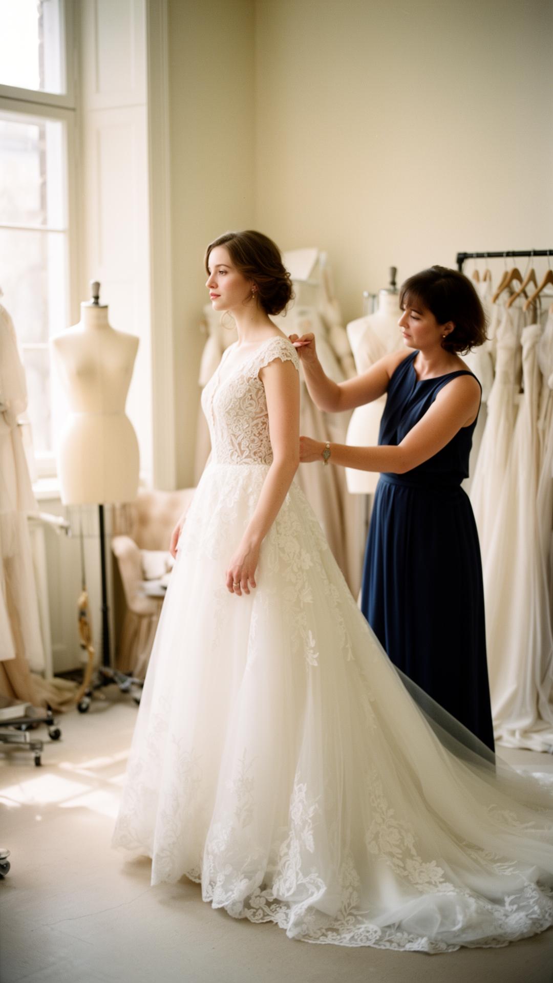 Lace A-line bridal fitting